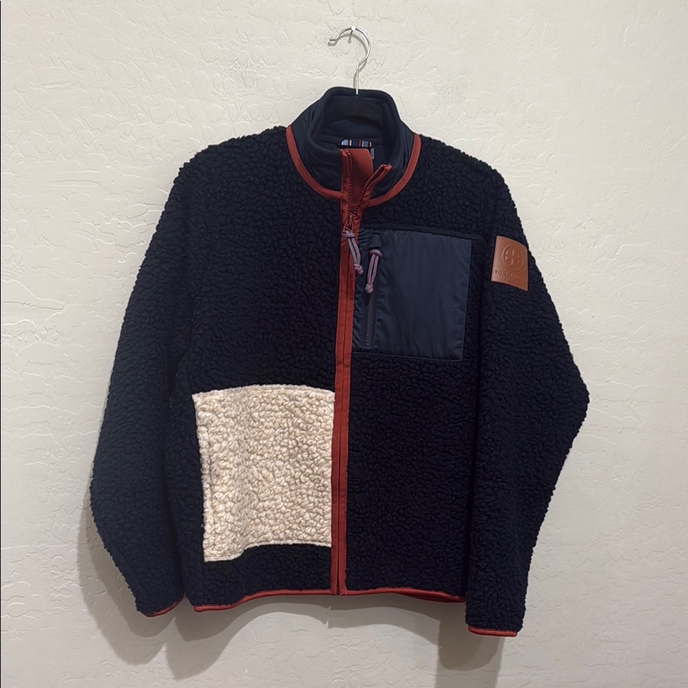 Tory Burch Tory Sport Fleece Colorblock Zip-Front Jacket, XS